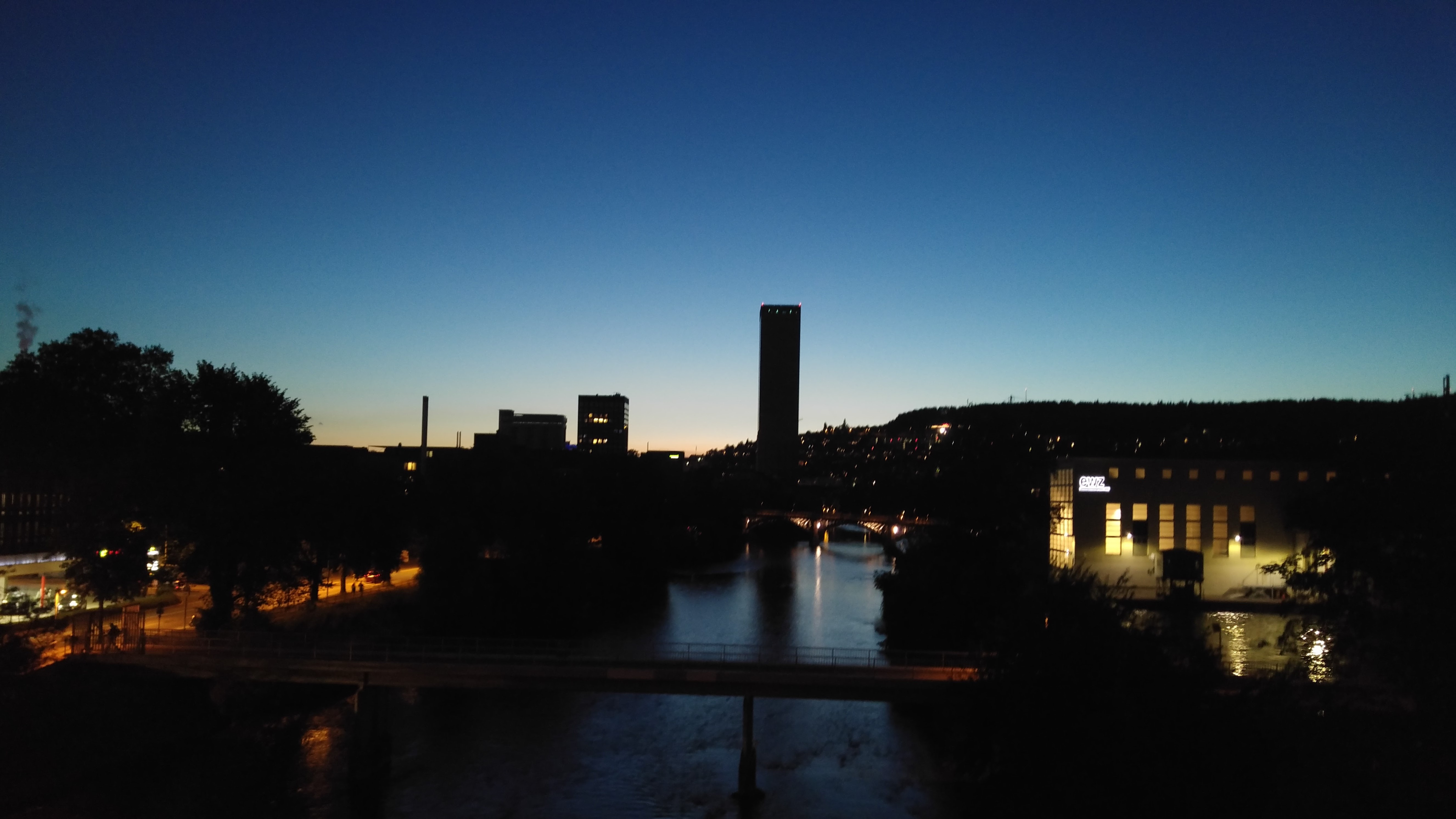 Nighttime skyline shot of zurich