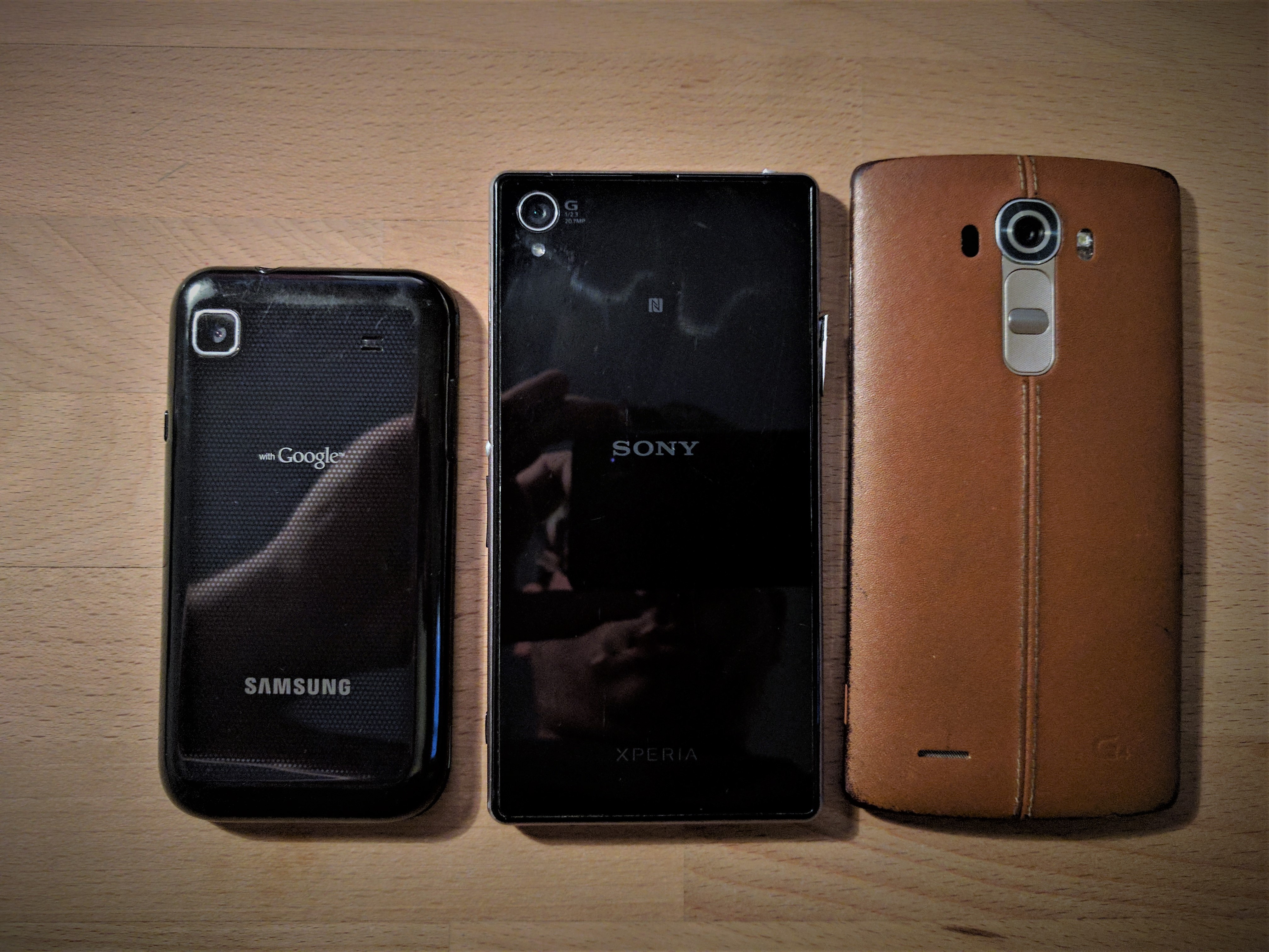 montage of rear of phones